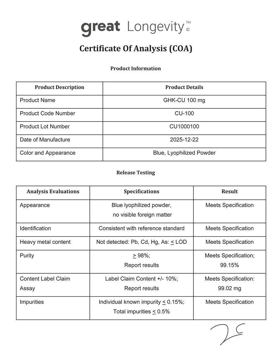 GHK-cu COA Page 1