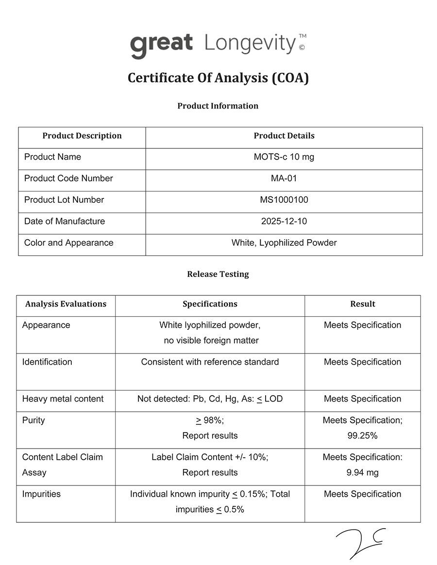 MOTS-c COA Page 1